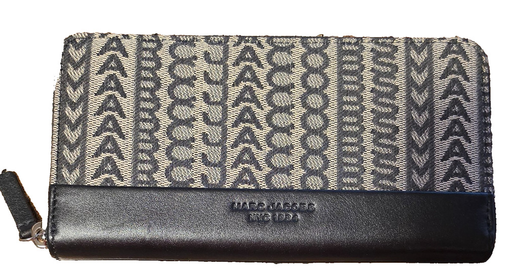 Marc Jacobs Monogram Jacquard Continental Zip Wallet Beige Multi 2F3SMP039S08